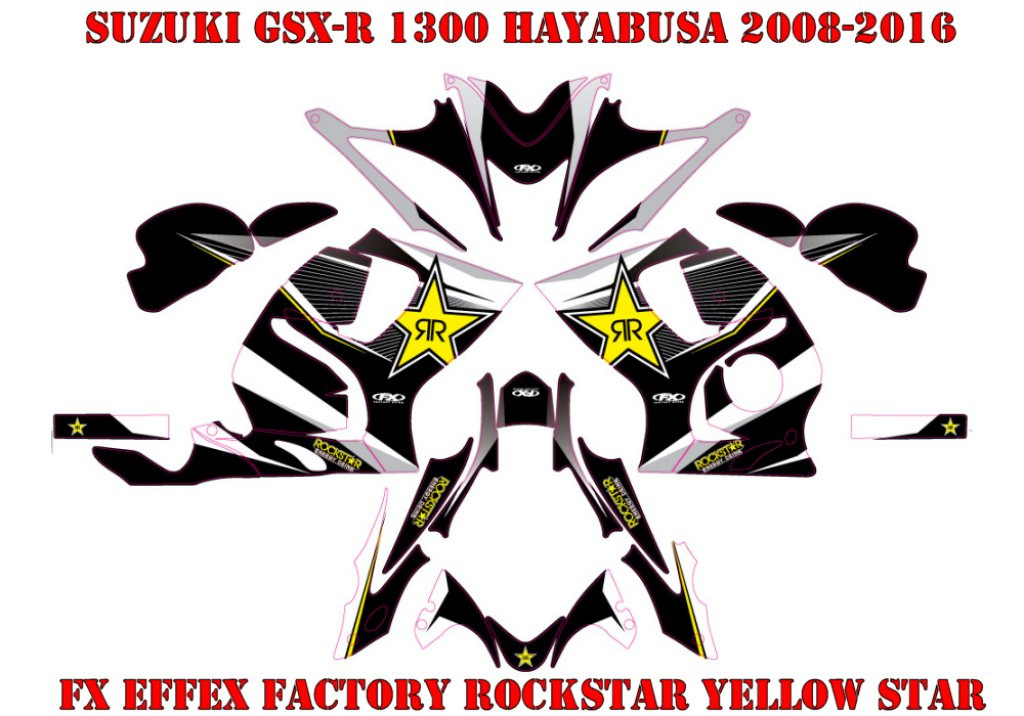 Rockstar Yellow Star für Suzuki GSX-R 1300 Hayabusa 2008-2018